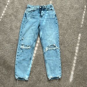 Zara High-Waisted Ripped Jeans